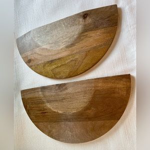 Half Circle Wood Wall Shelves Set of 2